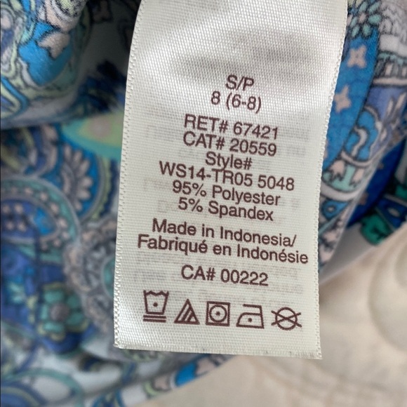 Tradition Paisley Blouse Draped Neck Flutter Sleeves Sz Small - Picture 6 of 8